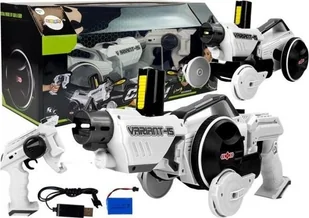 LEANToys Pistolet Wyrzutnia Autko 2 w 1 Zdalnie Sterowany Piankowe Krążki Biały 2,4 G - Zabawki zdalnie sterowane - miniaturka - grafika 3