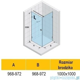 Riho Scandic NXT X201 kabina prysznicowa lewa 100x100cm czarna GX02052B1 - Kabiny prysznicowe - miniaturka - grafika 2