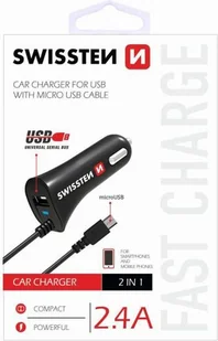 Swissten Ładowarka CL microUSB i USB 2.4 A Power 20111000 # Wpisz kod MDC5PL22 i uzyskaj dodatkowe 25 % rabatu na ten produkt promocja do 17.05.2020 - Ładowarki do telefonów - miniaturka - grafika 2