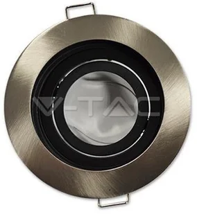 v-tac Oprawa Oczko V-TAC Aluminiowa GU10 Okrągła Satyna/Czarna VT-781 - Oprawy, klosze i abażury - miniaturka - grafika 2