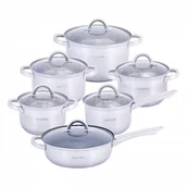 Zestawy garnków i patelni - Kamille Zestaw komplet garnków ze stali nierdzewnej 12el. 5638S - miniaturka - grafika 1