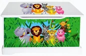 Pojemniki na zabawki - Drewniana skrzynia na zabawki i ławka Safari - miniaturka - grafika 1