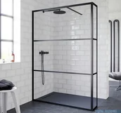 Kabiny prysznicowe - Riho Grid GB402 kabina prysznicowa Walk In 100 czarna GB4100030 - miniaturka - grafika 1