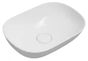 Umywalki - Sapho ERIDAN Umywalka ceramiczna nablatowa owalna 50x35 cm ceramiczna biała ER500 - miniaturka - grafika 1