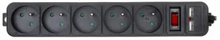 AKYGA LISTWA ZASILAJĄCA AK-SP-05U (5 GNIAZD + 2 USB) AKYGA AK-SP-05U - Listwy zasilające - miniaturka - grafika 2