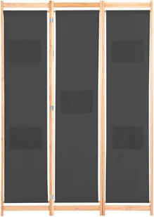 vidaXL Parawan 3-panelowy, szary, 120x170x4 cm, tkanina vidaXL - Parawany - miniaturka - grafika 2