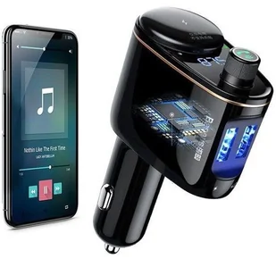 Baseus Trasmiter FM + ładowarka samochodowa Locomotive BSU083BLK - Ładowarki samochodowe - miniaturka - grafika 9