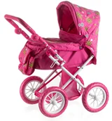 Wózki dla lalek - Teddies Wózek dla lalek z torbą, różowy, - miniaturka - grafika 1