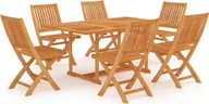 Meble ogrodowe - vidaXL 7-częściowy zestaw mebli ogrodowych lite drewno tekowe 3059552 - miniaturka - grafika 1