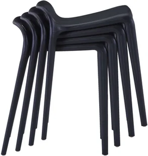 Stołki sztaplowane, 4 szt., czarne, plastikowe - Krzesła - miniaturka - grafika 2