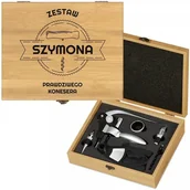 Gadżety dla niej i dla niego - Murrano Personalizowany Zestaw Akcesoriów Do Wina Deluxe Dla Konesera ZDW3-009 - miniaturka - grafika 1