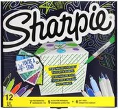 Markery permanentne - Sharpie Markery permanentne 12kol + przywieszki Fine + Ultra Fine - miniaturka - grafika 1