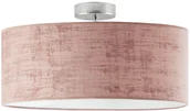 Lampy sufitowe - LYSNE Plafon z welurowym abażurem WENECJA VELUR fi 50 cm kolor różowy 14527V/1447 kolor różowy - miniaturka - grafika 1