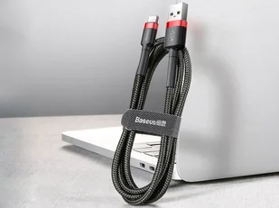 Baseus Kabel Cafule USB-C 3A 0.5M red black CATKLF-A91 - Kable USB - miniaturka - grafika 7