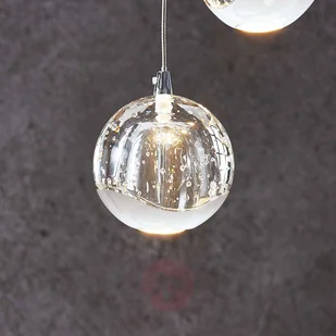 Lampenwelt com Lampa wisząca LED Hayley szklana kula 3-pkt. chrom - Lampy sufitowe - miniaturka - grafika 5