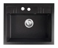 Zlewozmywaki - Ferro MEZZO II zlewozmywak granitowy 1kom. 48/58 GrafitShine DRGM1/48/58HA - miniaturka - grafika 1