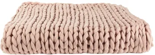 Intesi Koc Chunky gruby różowy dzianinowy - Koce - miniaturka - grafika 3