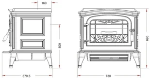 Ekoprojekt 868 Piec wolnostojący Invicta 9kW Bradford kolor emalia czerwona 86876397 - Piece wolnostojące - miniaturka - grafika 2