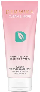 Dermika Clean & More krem micelarny do mycia twarzy do cery normalnej i wrażliwej Cykoria & Kompleks Łagodzący 150ml - Płyny micelarne - miniaturka - grafika 2