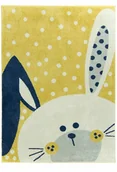 Dywany dla dzieci - 140x190 cm Miękki Dywan Zajączek Kropki Żółty Krem - miniaturka - grafika 1