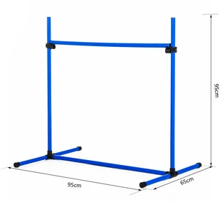 PawHut AGILITY SŁUPKI DO SLALOMU STACJONATA 4 x PŁOTEK DO TRENINGU niebieski - Artykuły szkoleniowe - miniaturka - grafika 2