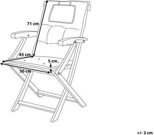Beliani Zestaw 2 poduszek na krzesła ogrodowe szary TOSCANA - Poduszki ogrodowe - miniaturka - grafika 8