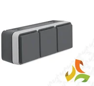 Gniazdka elektryczne - Hager BERKER W.1 Gniazdo SCHUKO 3 potrójne z uziemieniem z pokrywą poziome 2 wejścia IP55 szary 47733515 47733515/HAG - miniaturka - grafika 1