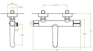 Laveo Bateria wannowa PRETTO grafit BAO910D - Baterie wannowe i prysznicowe - miniaturka - grafika 2