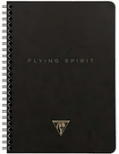 Notesy i bloczki - Clairefontaine 102566C Flying Spirit, notatnik z wewnętrznymi kieszeniami i wiązaniem spiralnym, w linie, 60 kartek, DIN A5, 14,8 x 21 cm, 1 sztuka, czarny z sortowanymi wzorami 102566C - miniaturka - grafika 1