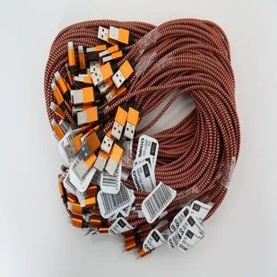Omega CORDYL FABRIC CABLE BRAIDED LIGHTNING TO USB 2A POLYBAG OEM 1M ORANGE [44040] OUFBBLO - Kable USB - miniaturka - grafika 3