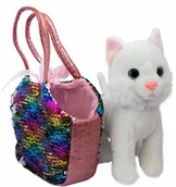 Maskotki i pluszaki - Joy Toy 52268 Catty pluszowy 20 cm w magicznym woreczku z cekinami 13 x 25 x 20 cm, wielokolorowy 52268 - miniaturka - grafika 1
