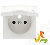 Klawisze i ramki - Hager BERKER B.KWADRAT Płytka czołowa do gniazda z uziemieniem z przesłonami z pokrywą IP44 biały połysk 3965838999 3965838999/HAG - miniaturka - grafika 1