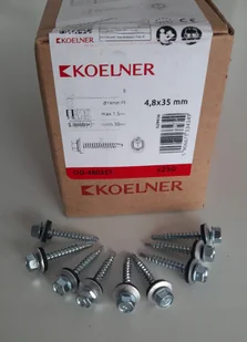 Koelner Wkręty farmerskie ocynkowane z podkładką 4,8 x 35 mm, opakowanie 250 szt OD-48035T - Wkręty - miniaturka - grafika 2