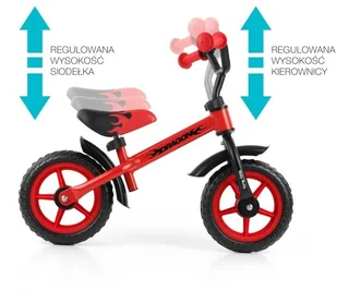 Milly Mally Dragon z hamulcem czerwony - Rowerki biegowe Milly Mally Dragon z hamulcem czerwony - Rowerki biegowe - miniaturka - grafika 6