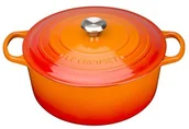 Brytfanny - Le Creuset okrągła brytfanna do pieczenia gęsi, odporna na zadrapania, pomarańczowy, 22 cm 21177220902430 - miniaturka - grafika 1