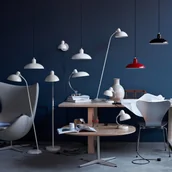 Lampy stojące - FRITZ HANSEN FRITZ HANSEN Kaiser Idell Luxus szary/mosiądz - miniaturka - grafika 1