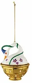 Ozdoby bożonarodzeniowe - Alessi - Cigno Di Primavera - kula dekoracyjna - porcelana - złota - 7,8 x 7,4 x 10,5 cm MJ16 10 - miniaturka - grafika 1