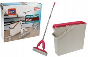 Mop Blues Gąbkowy Z Wyciskaczem Kij Teleskopowy - Miotły, szufle, mopy - miniaturka - grafika 3