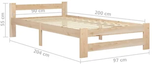 vidaXL Lumarko Rama łóżka, lite drewno sosnowe, 90 x 200 cm 321991 - Łóżka - miniaturka - grafika 7