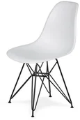 Krzesła - King Home Krzesło 46x54x81cm DSR Black białe K-130.WHITE.01.DSRB - miniaturka - grafika 1