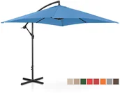 Parasole ogrodowe - Uniprodo Parasol ogrodowy wiszący - 250 x 250 cm - niebieski UNI_UMBRELLA_SQ250BL UNI_UMBRELLA_SQ250BL - miniaturka - grafika 1