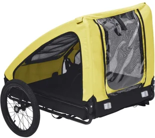 VidaXL Lumarko Przyczepka rowerowa dla zwierzaka, żółto-czarna 92596 VidaXL - Sprzęt podróżny i transportery dla psów - miniaturka - grafika 5