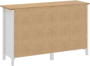 vidaXL Komoda Hill Range, biała, 130x40x80 cm, lite drewno sosnowe - Komody - miniaturka - grafika 5