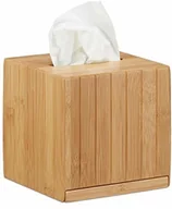 Chusteczki higieniczne - Relaxdays Relaxdays Pudełko na chusteczki kosmetyczne kwadratowe, pudełko na chusteczki higieniczne, bambus, pudełko na chusteczki higieniczne, wys. x szer. x gł.: 14 x 14 cm, naturalne 10022175 - miniaturka - grafika 1