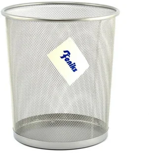 ARTYKUŁY AGD F Kosz Metalowy Na Śmieci 15l Srebrny Okrągły Siatka FEN000366 - Kosze na śmieci - miniaturka - grafika 4