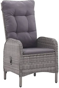 vidaXL 3-częściowy zestaw mebli ogrodowych, polirattan i szkło, szary - Meble ogrodowe - miniaturka - grafika 3