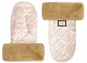 Akcesoria do wózków - Bjallra Mufki Rękawiczki Wózka Diamond Velvet Pink - miniaturka - grafika 1