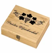 Zestawy do wina - Murrano Elektryczny korkociąg zestaw do wina w skrzynce z nadrukiem dla pary ZDW5-020 - miniaturka - grafika 1