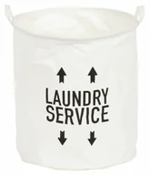 Kosze na bieliznę - Compactor kosz składany na brudne pranie ARROW 25x38x60 cm biały bawełna metal - miniaturka - grafika 1