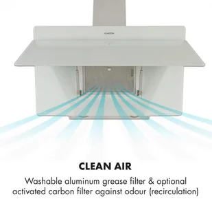 Klarstein Aurica 90 Biały (CGCH3-Aurica-90-WH) - Okapy kuchenne - miniaturka - grafika 5